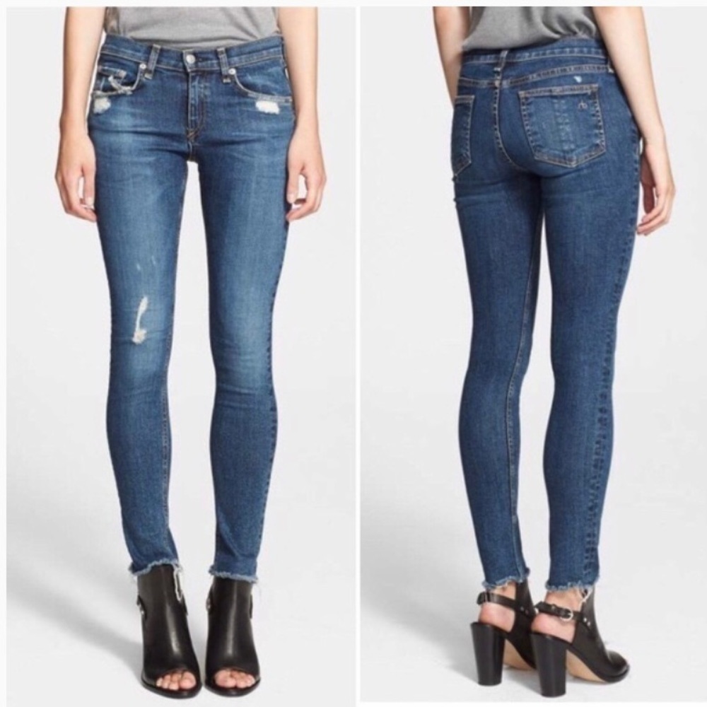 Rag & Bone 29 Skinny Jeans La Paz Distressed Ripped Womens Juniors Stretch